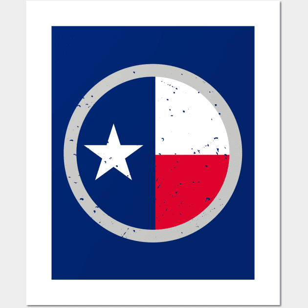 Retro Texas State Flag // Vintage Texas Lone Star Grunge Emblem Wall Art by Now Boarding